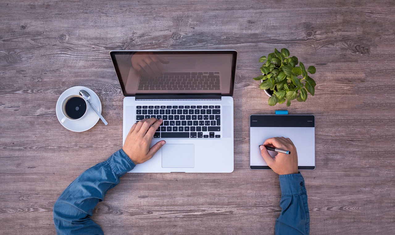 Business professional working on laptop